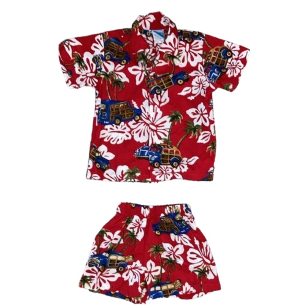 Hawaii 4T set shorts short sleeve button down shirt holiday outfit vacation kids
